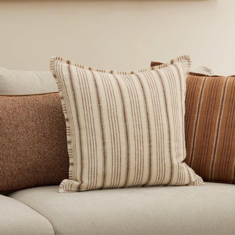 Layton Natural Linen Stripe Cushion