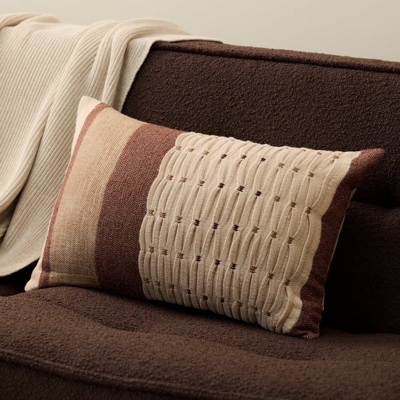 Selma Chocolate Stripe Cushion