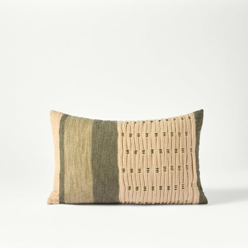 Selma Olive Stripe cushion