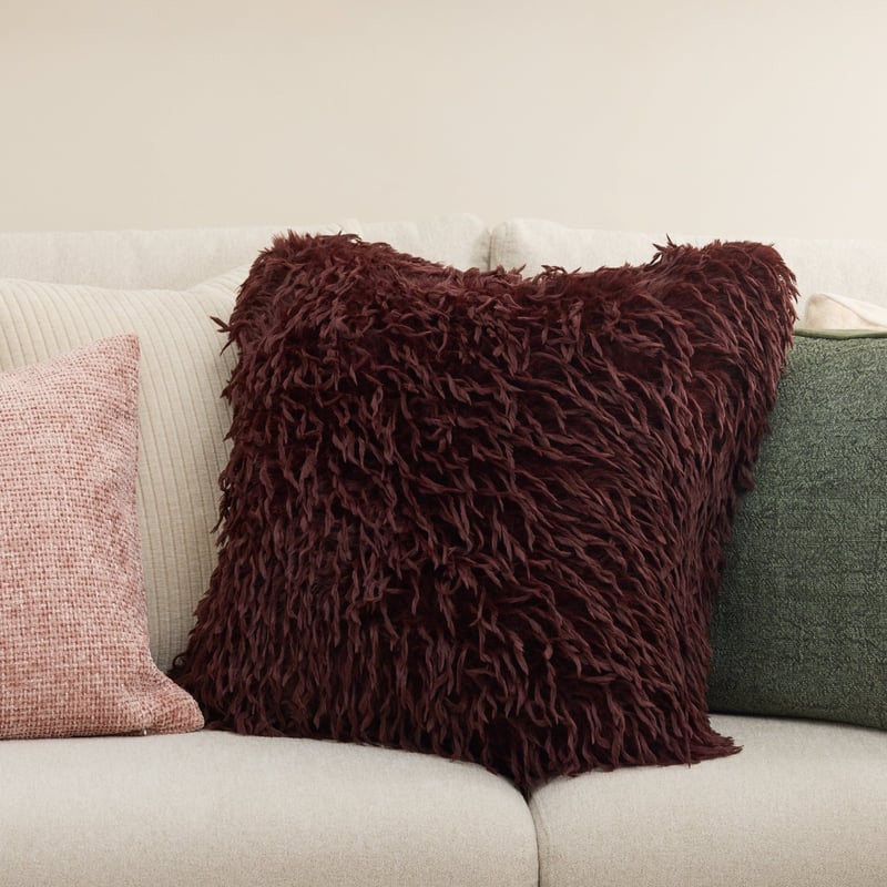 Moritz Chocolate Recycled Fur Cushion