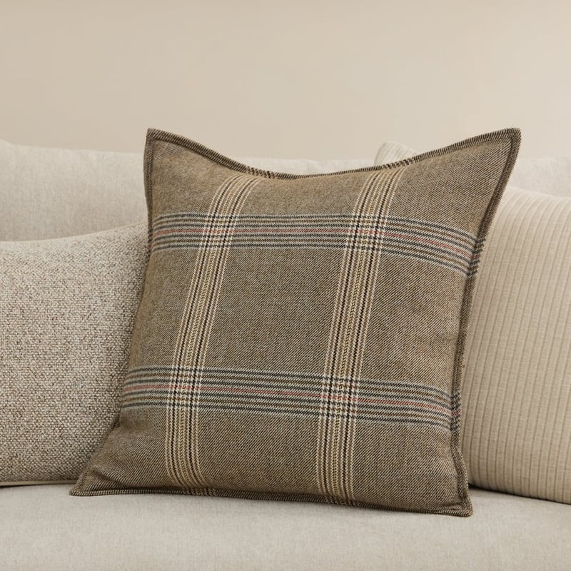 York Wood Check Cushion