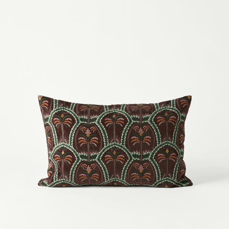 Ornate Raisin Palm Cushion