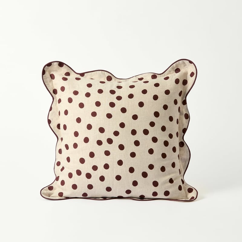 Emia Polka Chocolate Dot Cushion