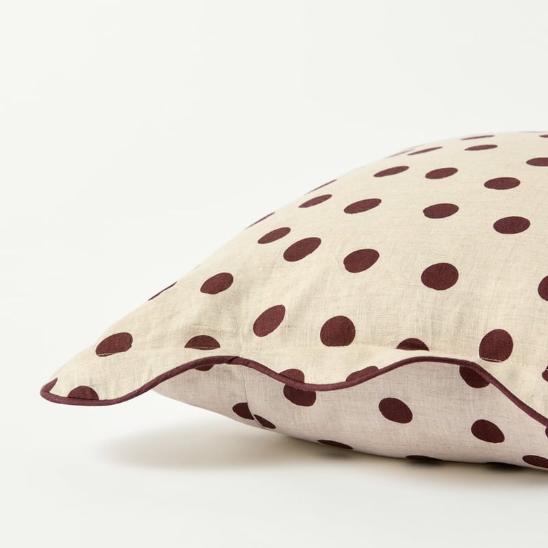 Emia Polka Chocolate Dot Cushion