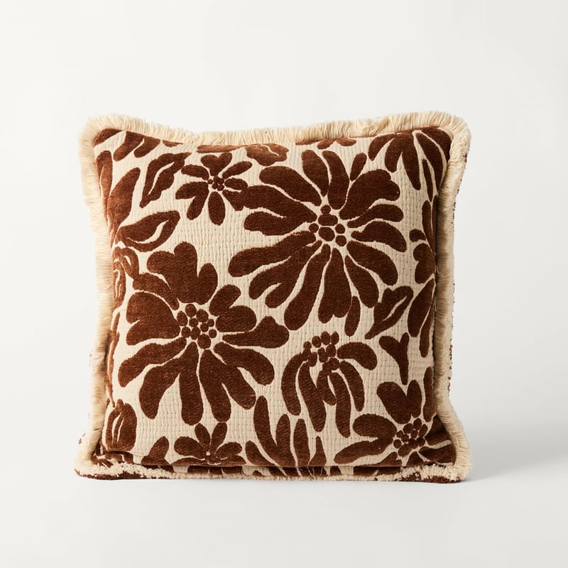 Zinnia Brown Sugar Floral Cushion