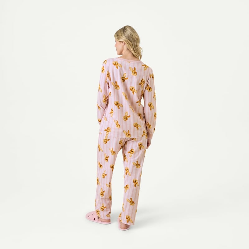 Womens Easter Pink Long Pyjama Set