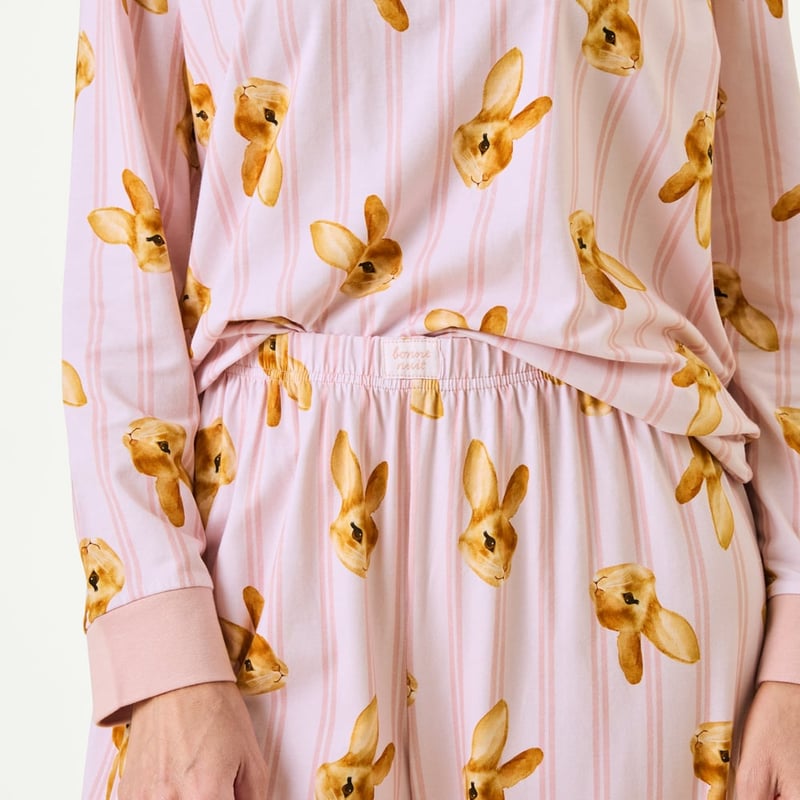 Womens Easter Pink Long Pyjama Set