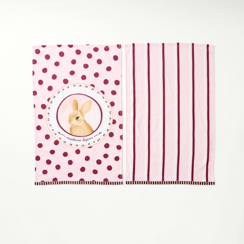 Easter Bunny Rose Spot Tea Towel Pack of 2