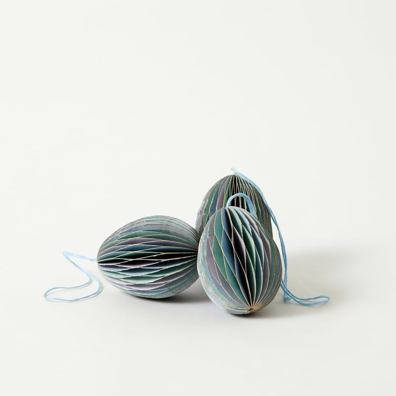 Easter Egg Blue Decorations Set of 6