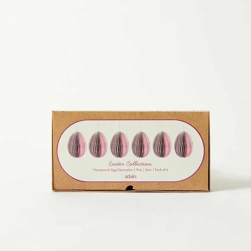 Easter Egg Pink Decorations Set of 6