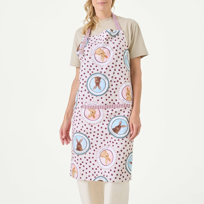 Easter Rose, Burgundy & Nordic Blue Apron