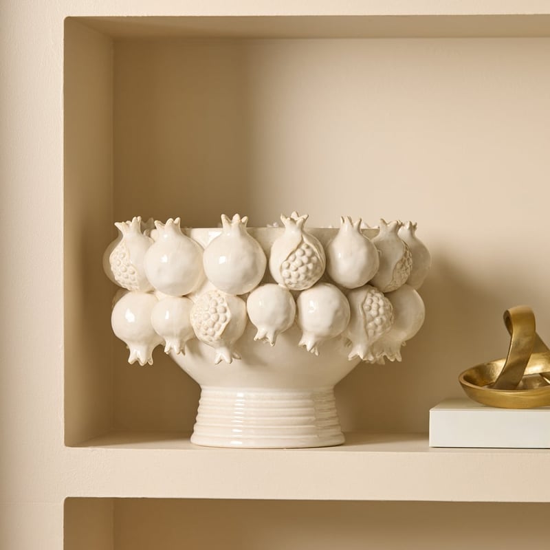 Granada Cream Pedestal Bowl