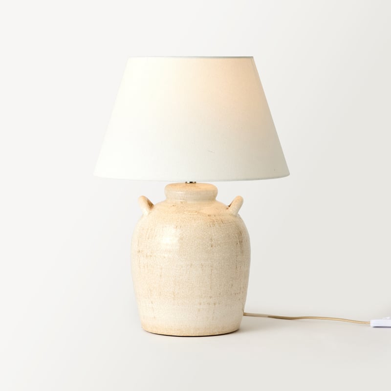 Una Urn Antique Glaze & Off White Table Light