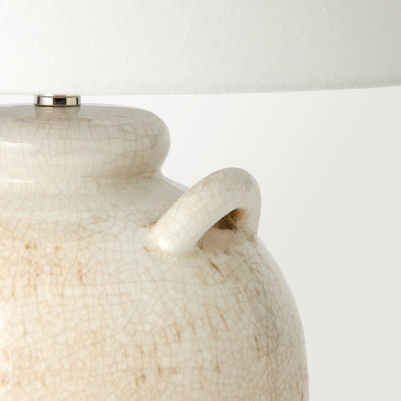 Una Urn Antique Glaze & Off White Table Light