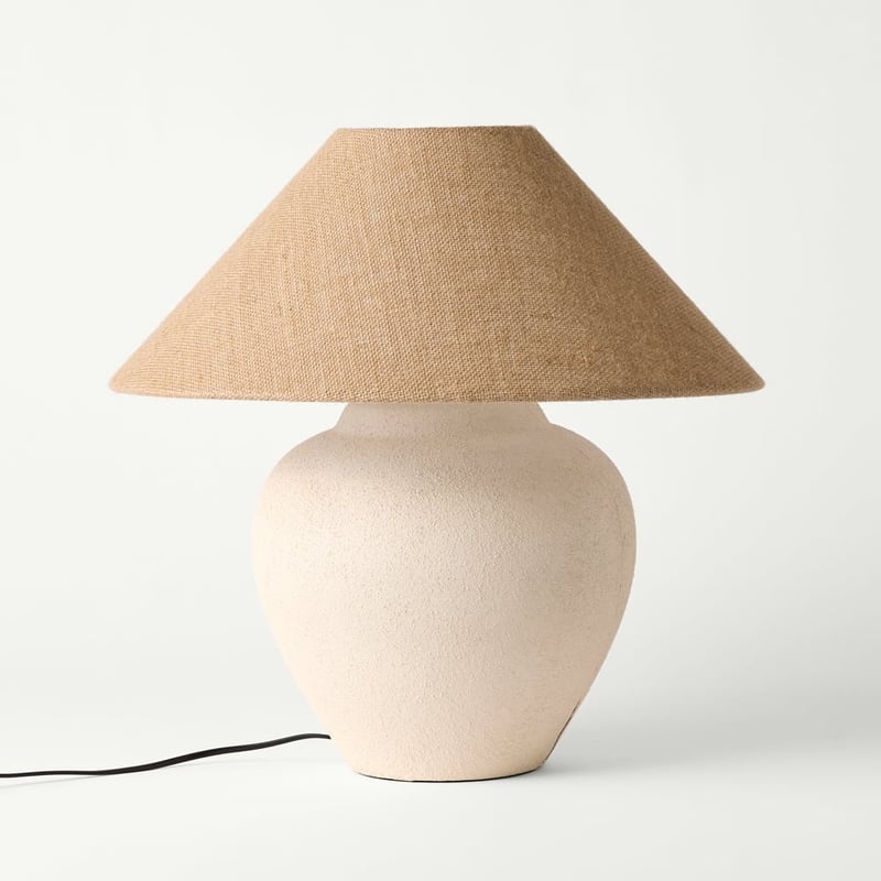 Marlow Matte White & Hessian Table Light