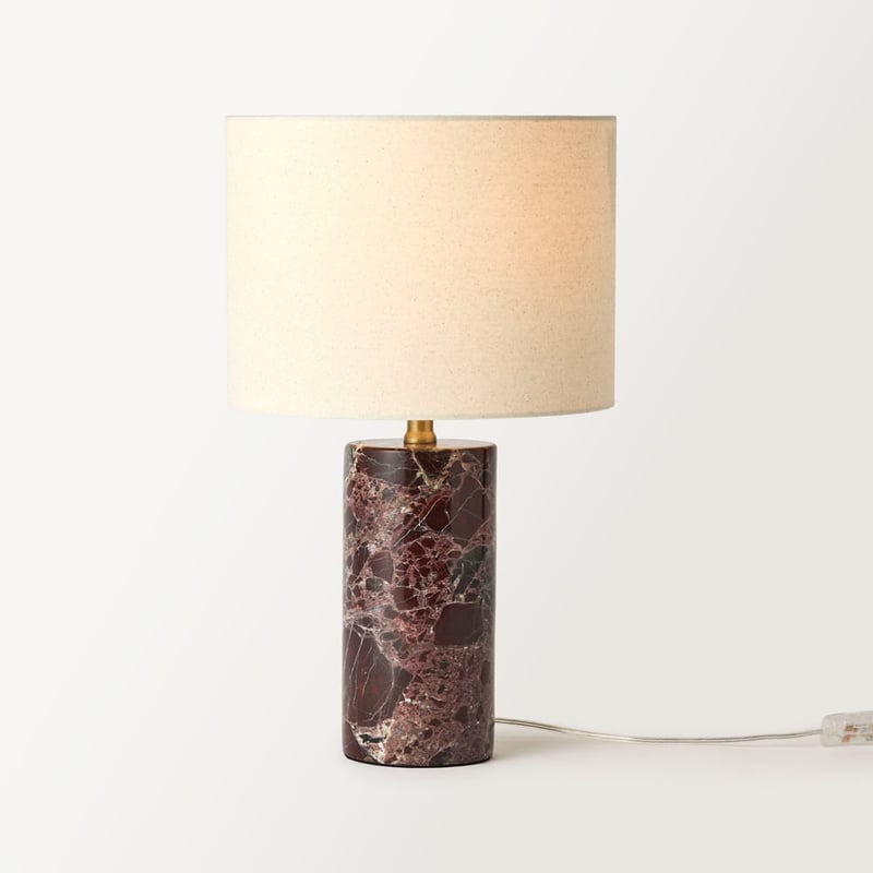 Bronte Burgundy & Off White Marble Table Light