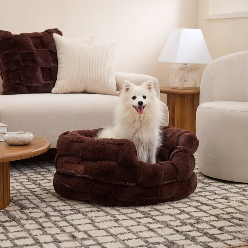 Ziggy Chocolate Clea Recycled Fur Pet Bed