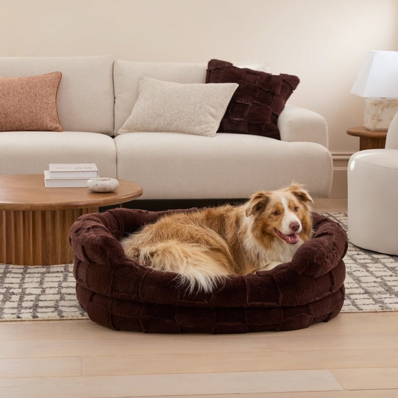 Ziggy Chocolate Clea Recycled Fur Pet Bed