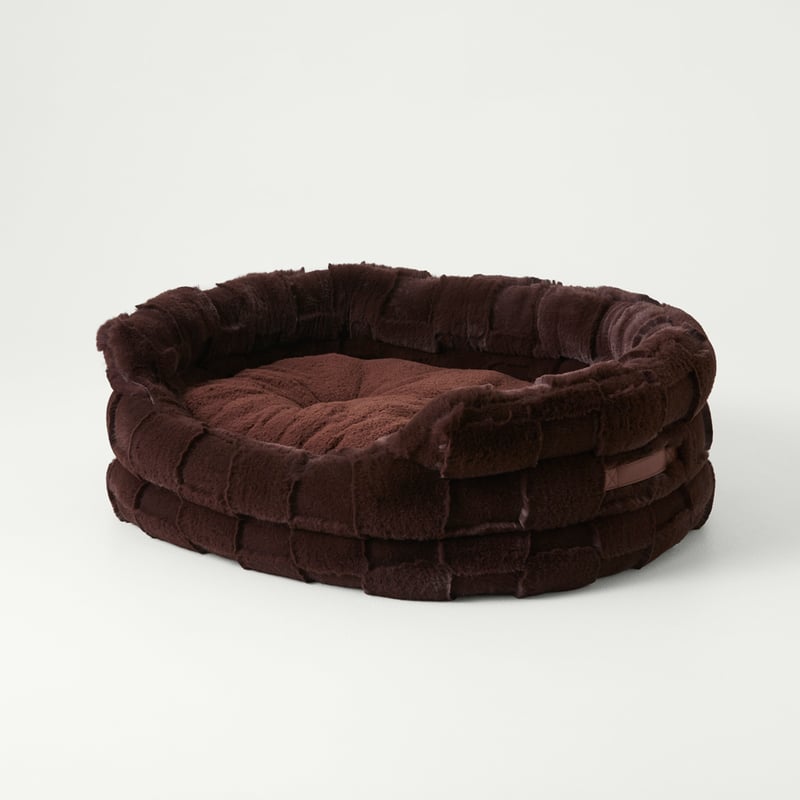 Ziggy Chocolate Clea Recycled Fur Pet Bed