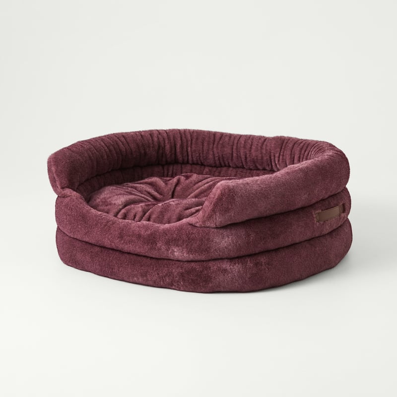 Ziggy Mulberry Recycled Fur Pet Bed