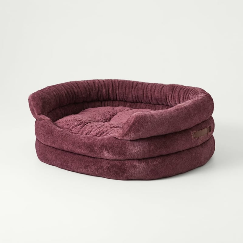 Ziggy Mulberry Recycled Fur Pet Bed
