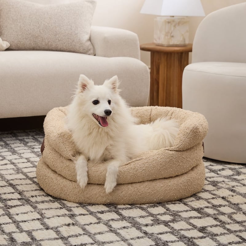 Ziggy Sesame Boucle Pet Bed
