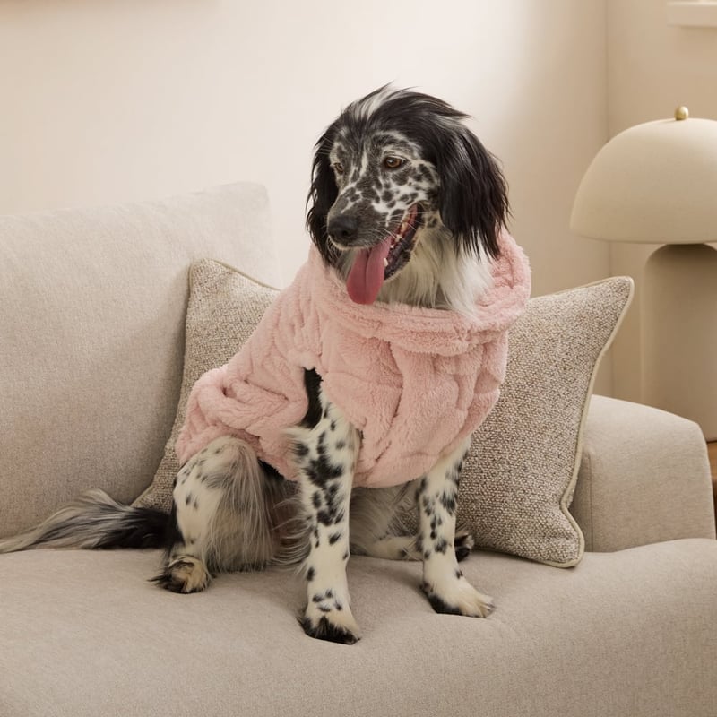 Textured Pink Heart Pet Jumper