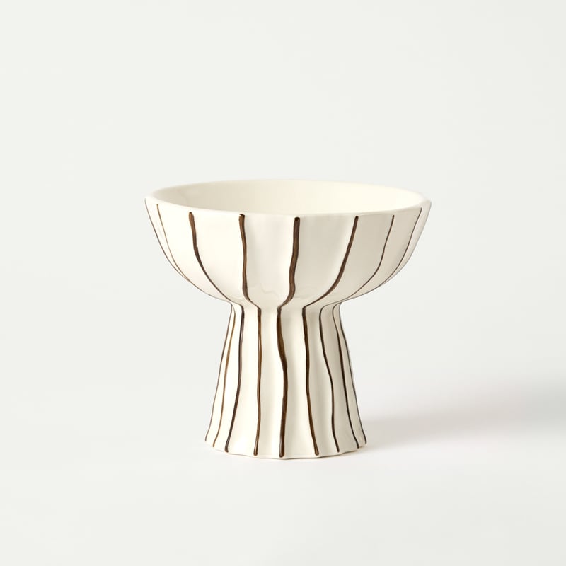 Linea Pedestal Cream & Chocolate Bowl