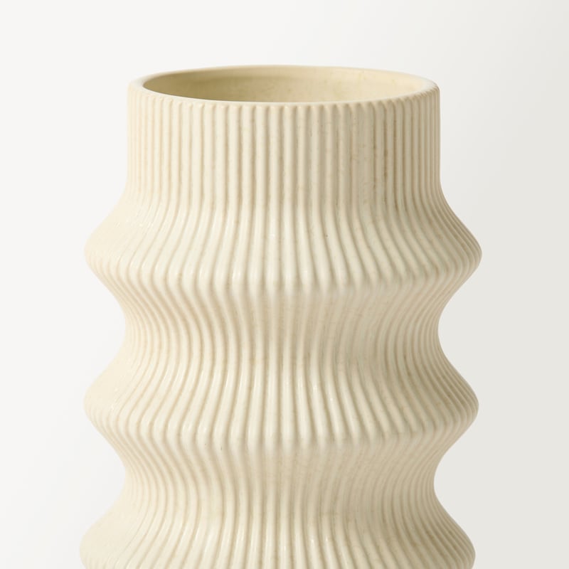 Eos Cream Ripple Tall Vase