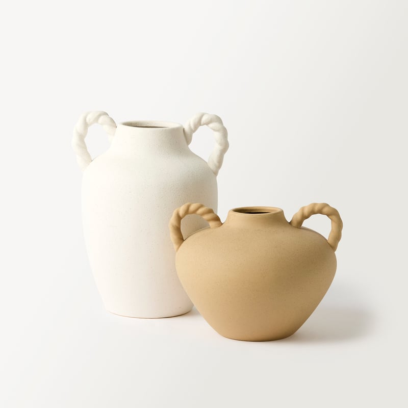Rope Beige Handle Vase