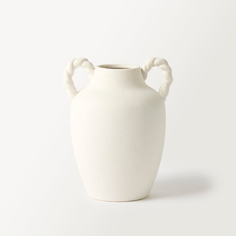 Rope White Handle Large Vase