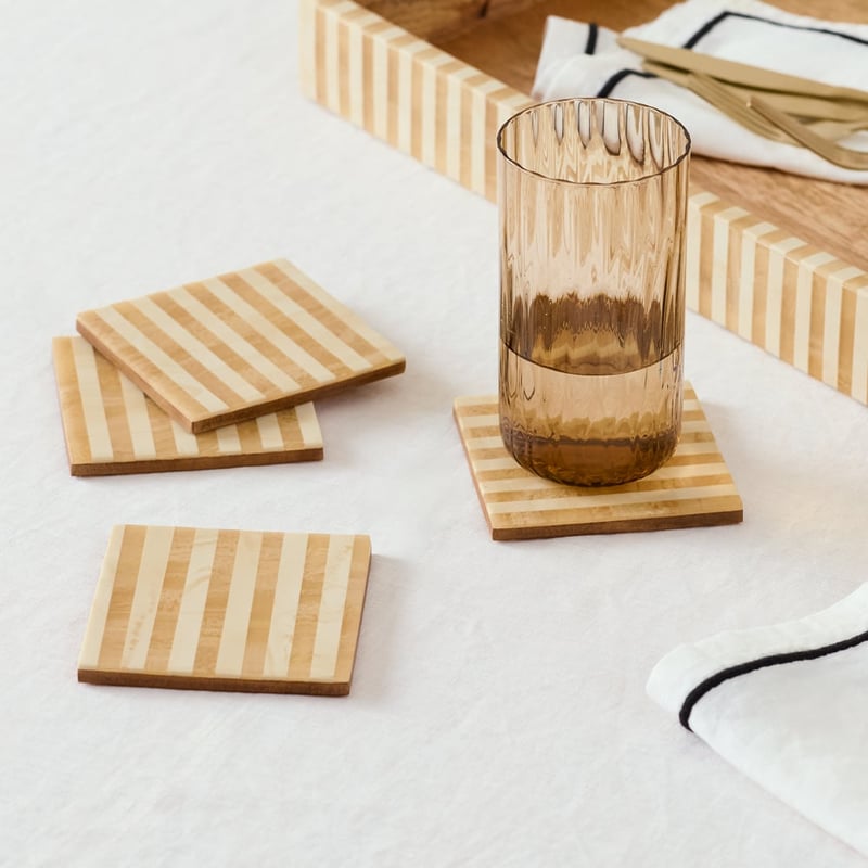 Attica Caramel Resin Coasters Pack of 4