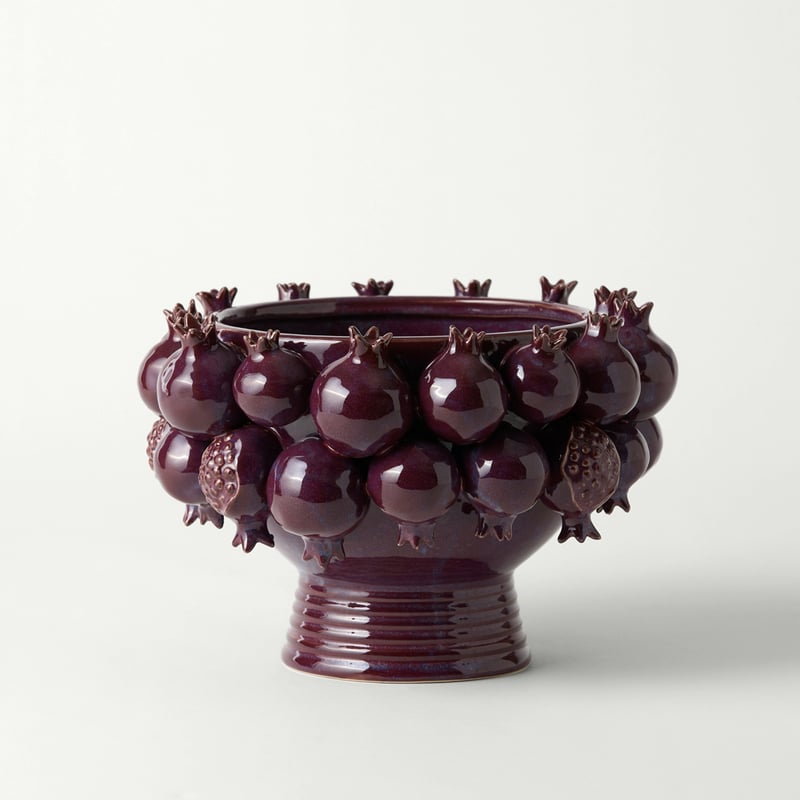 Granada Burgundy Pedestal Bowl