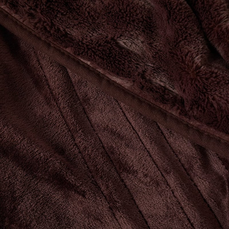 Deluxe Heated Chocolate Faux Fur Blanket