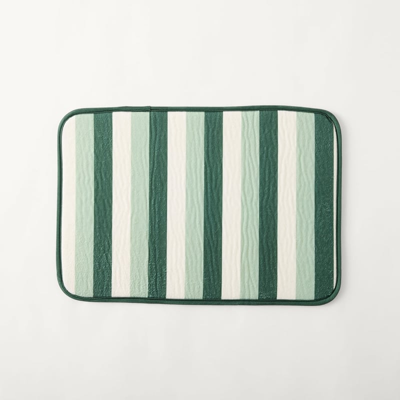 Harper Spinach Stripe Reversible Drying Mat