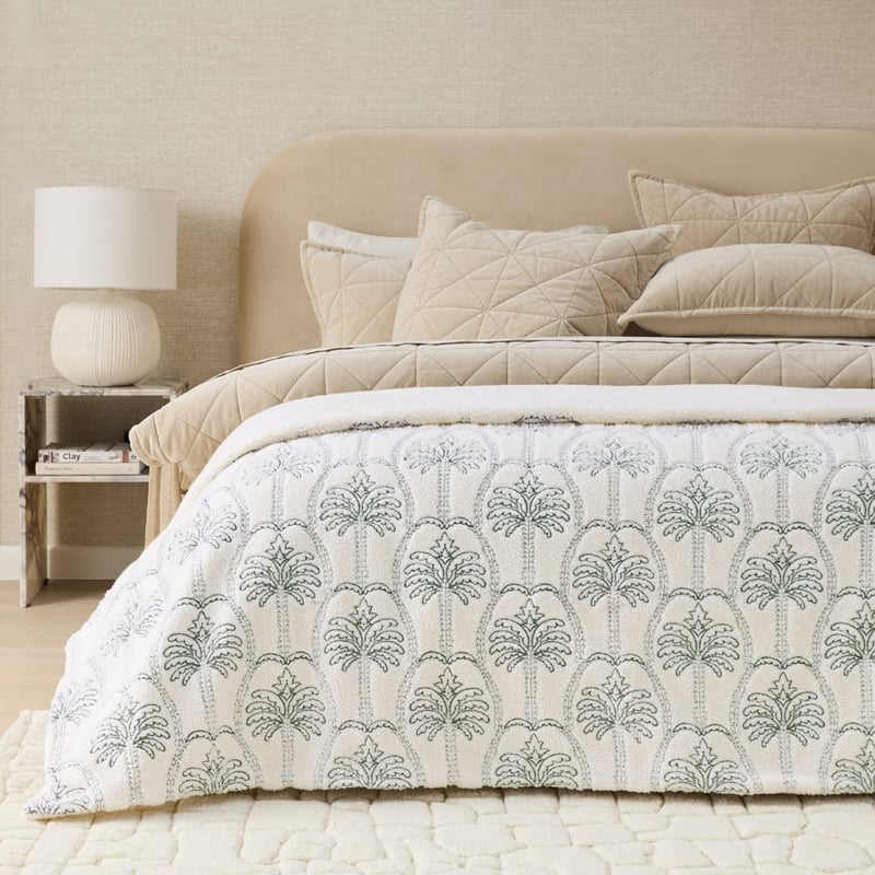 Dreamer Palm Sherpa Blanket