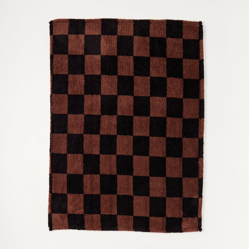 Cloud Chocolate Checkboard Throw