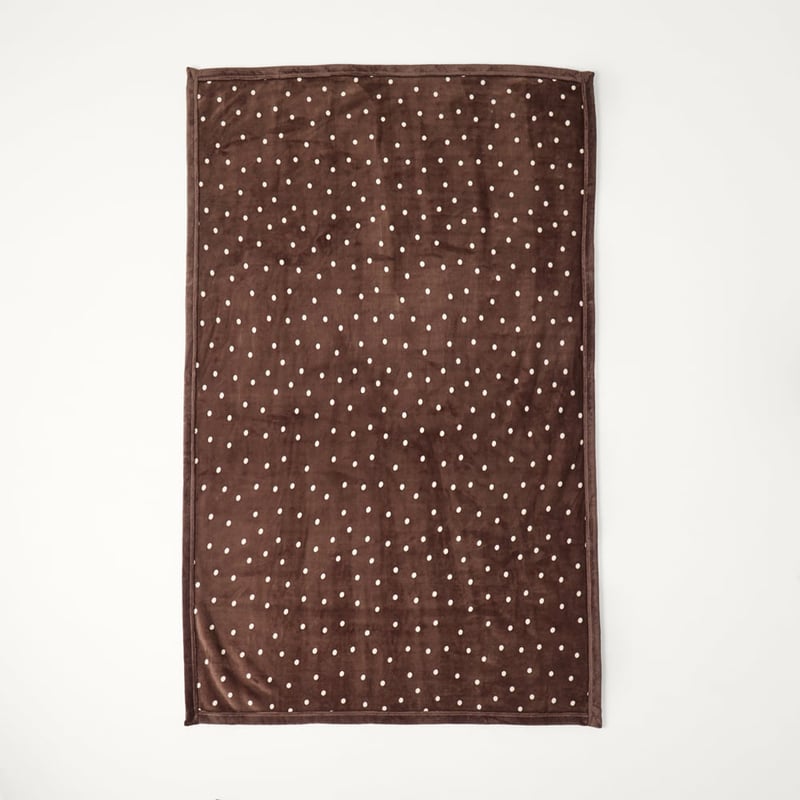 Sherpa Chocolate Polka Dot Throw