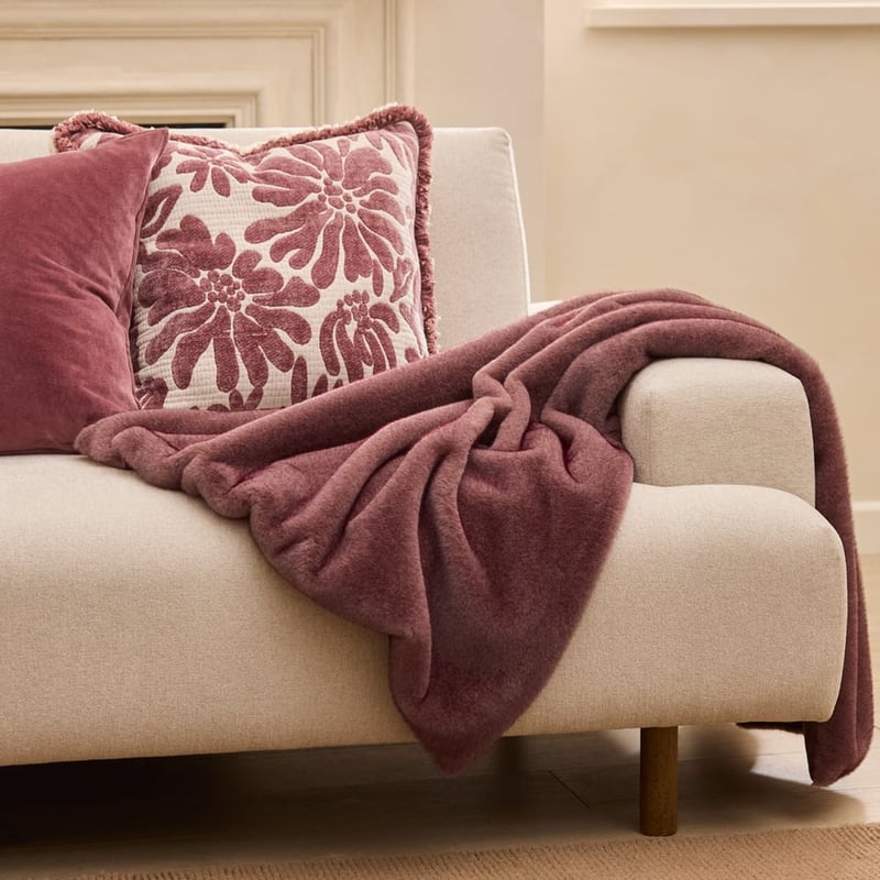 Zurich Mulberry Recycled Fur Throw