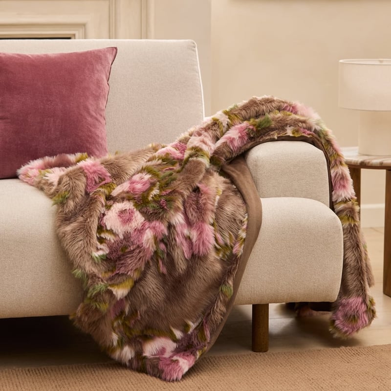 Ember Mocha Fur Throw