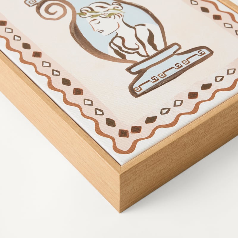 Kora Urn Blue & Natural Portrait Canvas