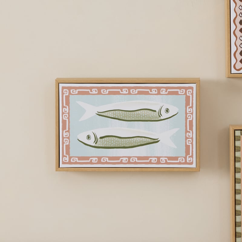 Kora Fish Blue & Natural Landscape Canvas