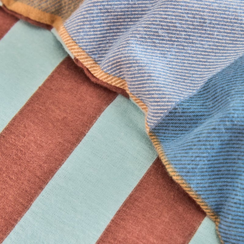 Morgan Blue Check Flannelette Quilt Cover Set