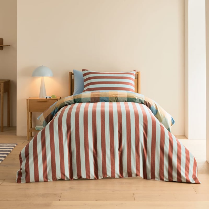 Morgan Blue Check Flannelette Quilt Cover Set