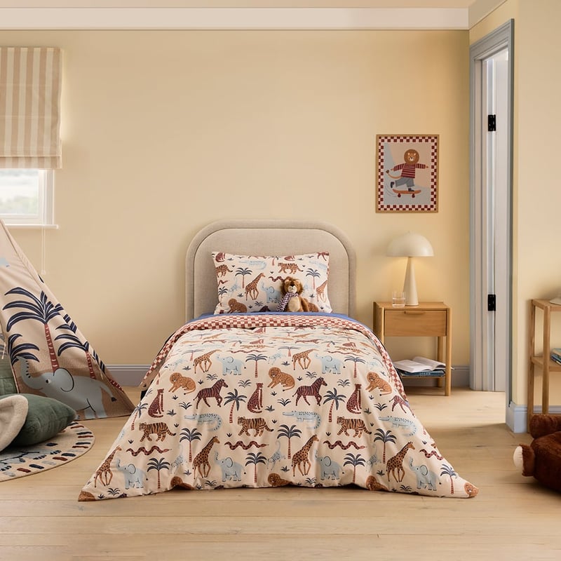 Safari Adventures Natural Stonewashed Bedlinen Quilt Cover Set