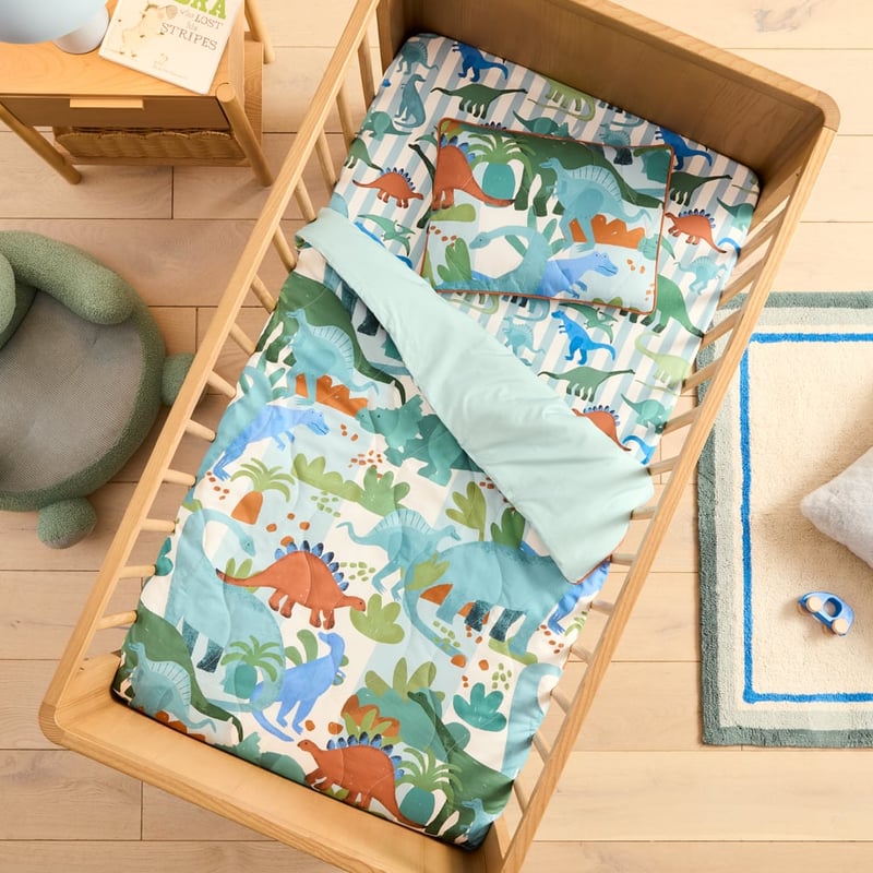Dreamasaurus Aqua Quilted Quilt Cover Set