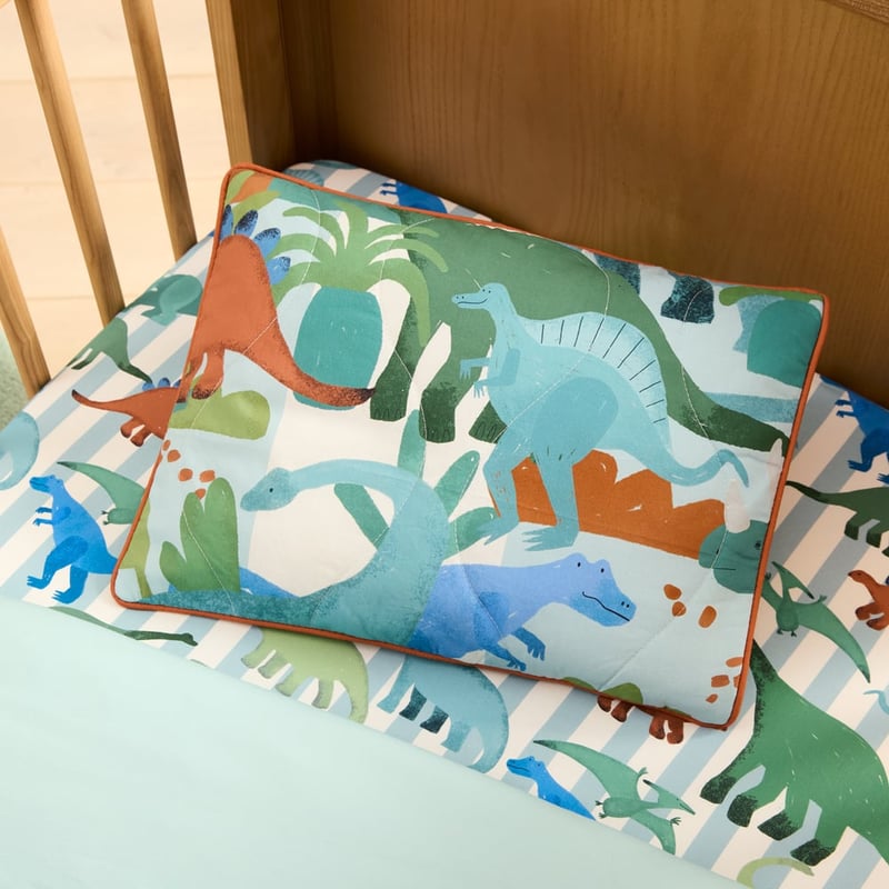 Dreamasaurus Aqua Quilted Quilt Cover Set