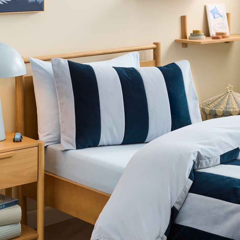 Sinclair Velvet Navy Stripe Quilt Cover Set