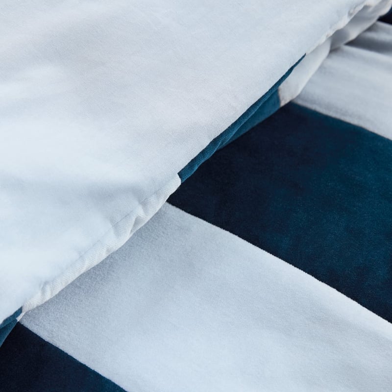 Sinclair Velvet Navy Stripe Quilt Cover Set