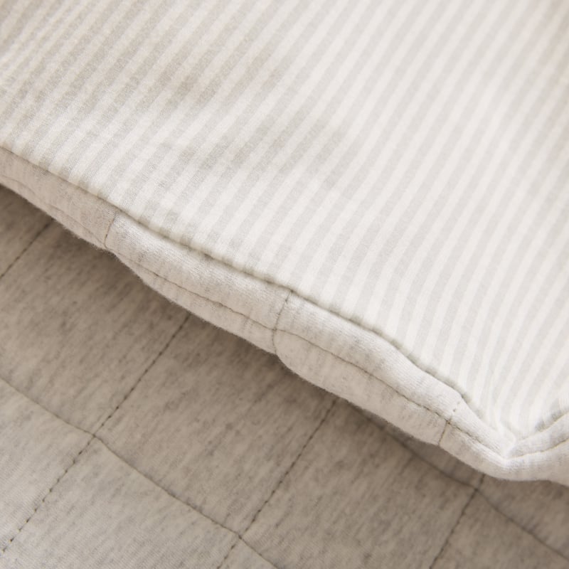 Jersey Grey Marle Stripe Cot Quilt Cover Set
